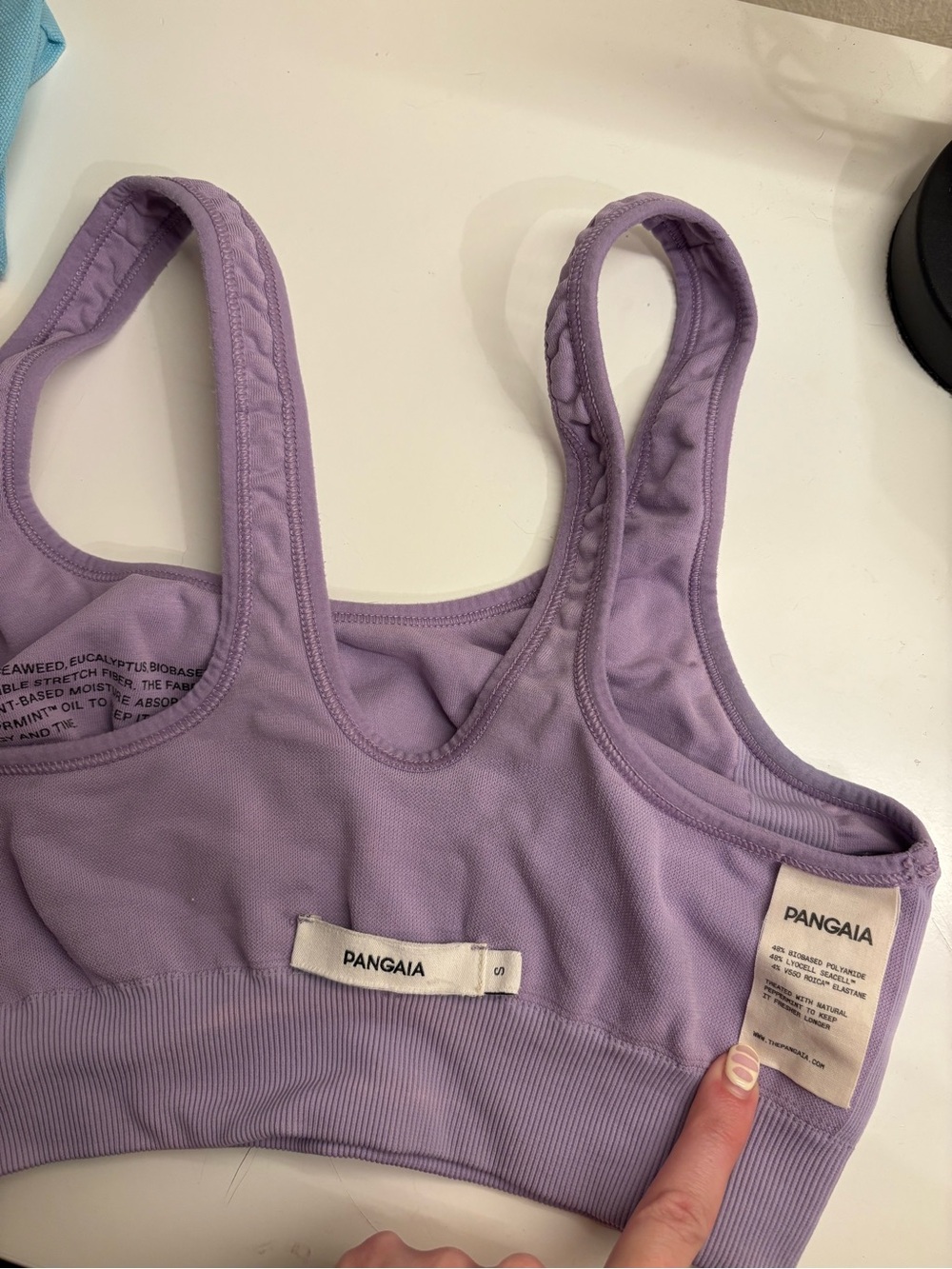 Pangaia Lilac Ribbed-Trim Sports Bra